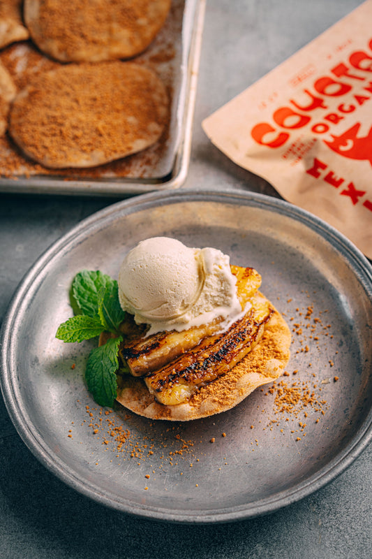 HOLIDAY BUÑUELOS WITH CARAMELIZED BANANA