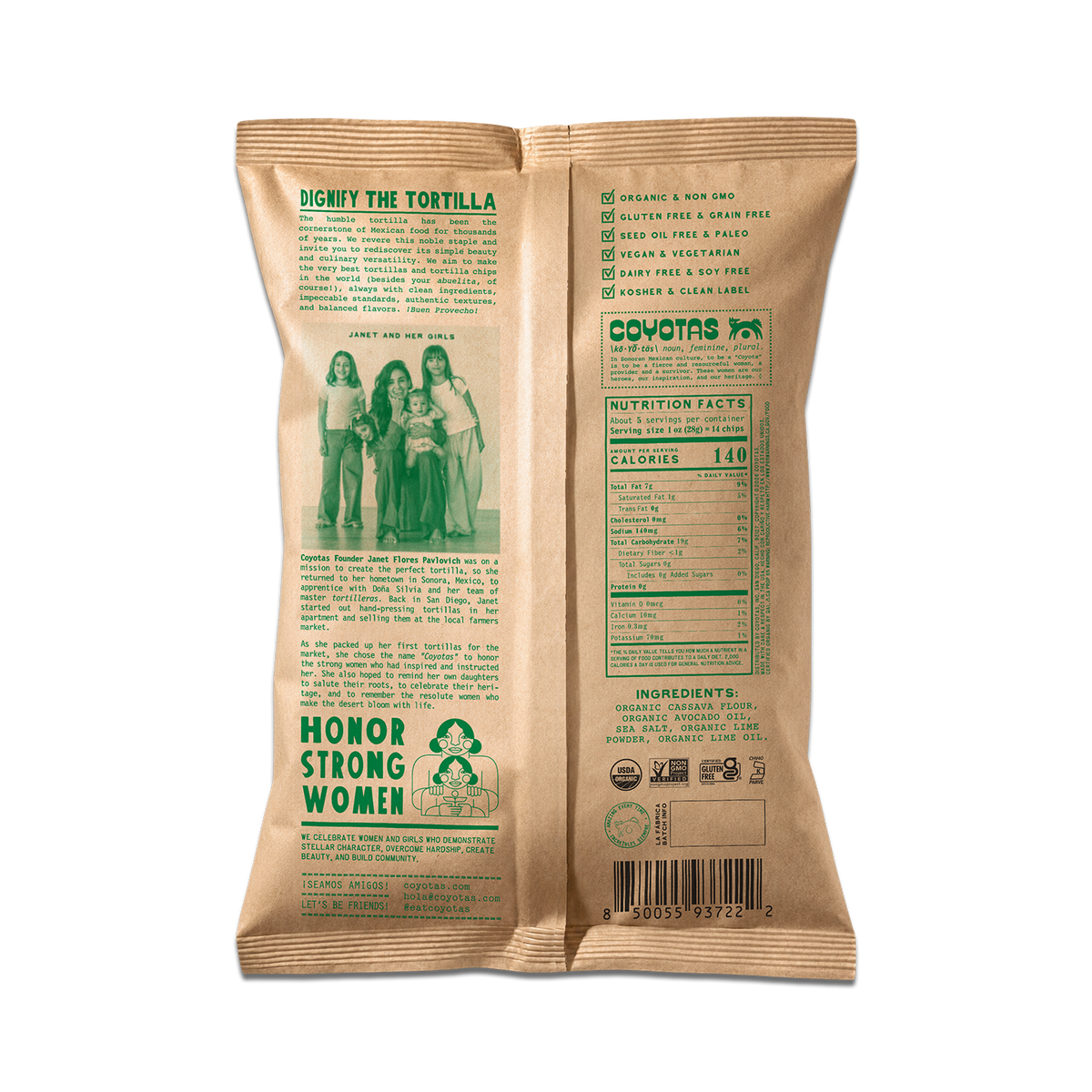 ORGANIC GRAIN FREE TORTILLA CHIPS LIME / 5 OZ PER BAG