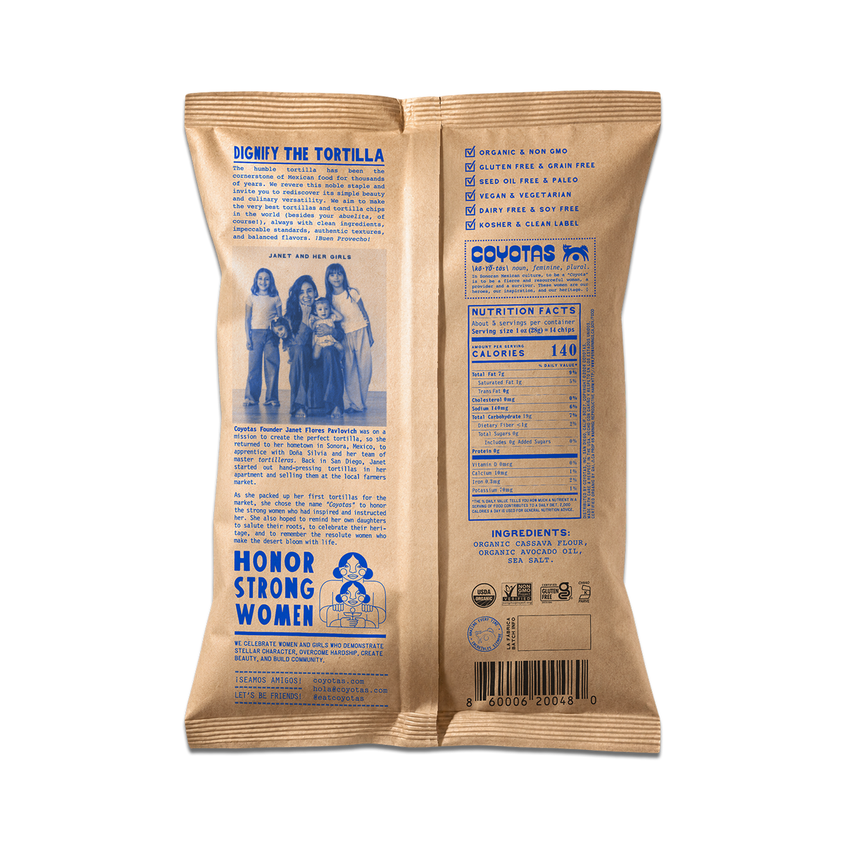 ORGANIC GRAIN FREE TORTILLA CHIPS SEA SALT / 5 OZ PER BAG