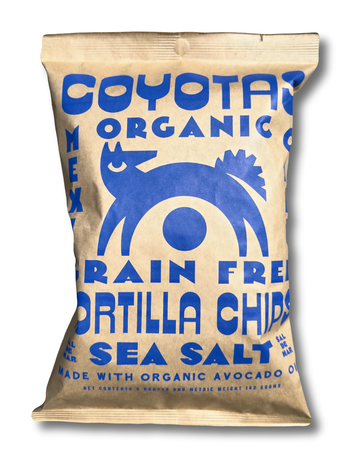 Coyotas Organic Grain Free Tortilla Chips, Sea Salt, 5 oz bag, front