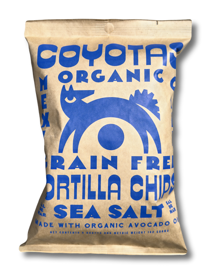 Coyotas Organic Grain Free Tortilla Chips, Sea Salt, 5 oz bag, front